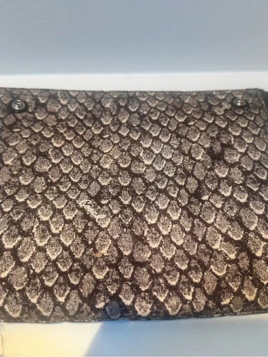 Coach Snakeskin print Zip Makeup pouch Brown and Cream Tones - Picture 5 of 7